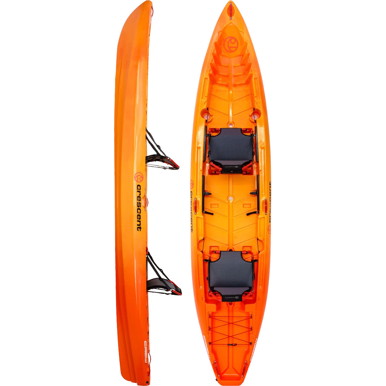 13' Crescent Kayak Crew 2+1 Tandem Fishing Kayak