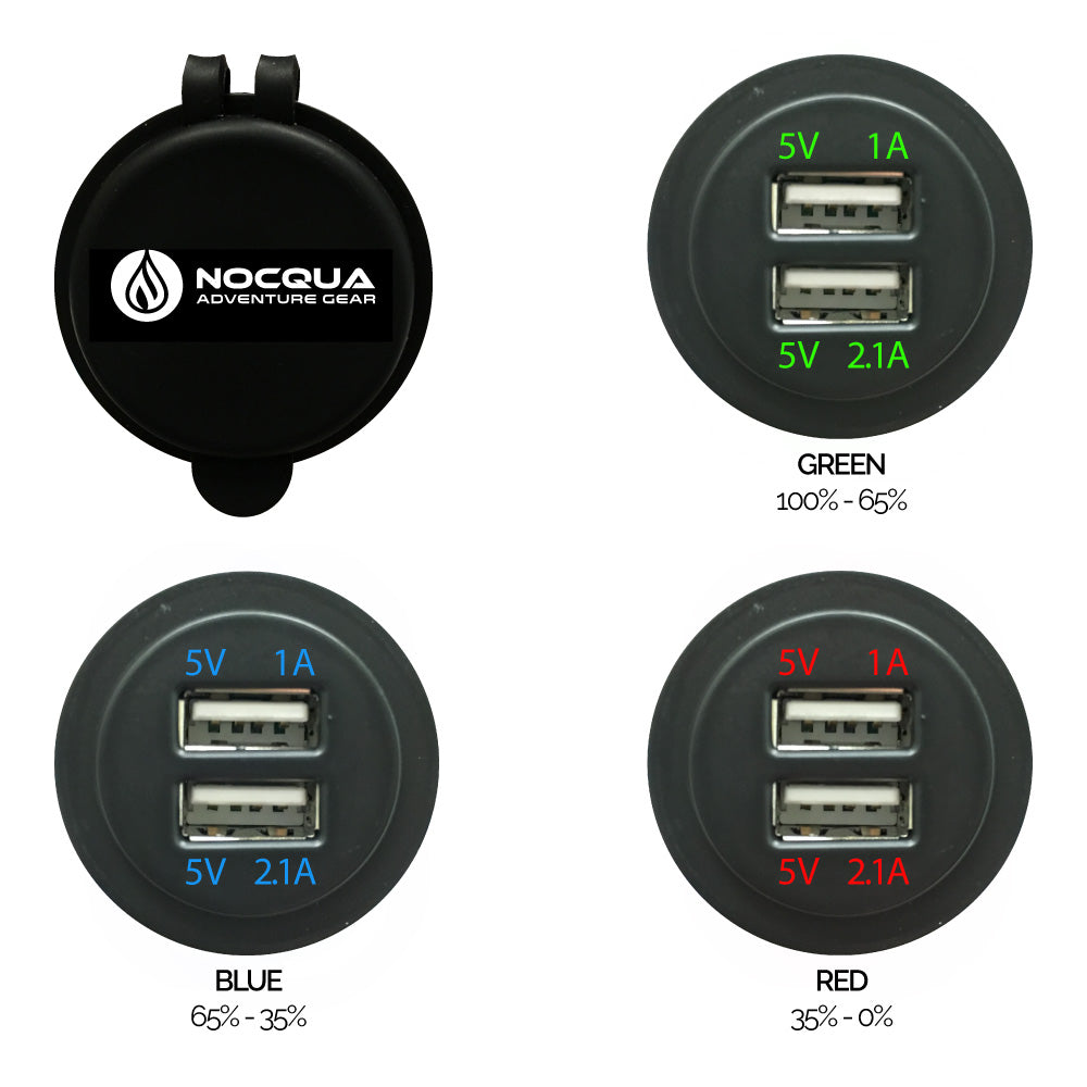 Nocqua - Dual Port Surface Mount Kayak USB Adapter
