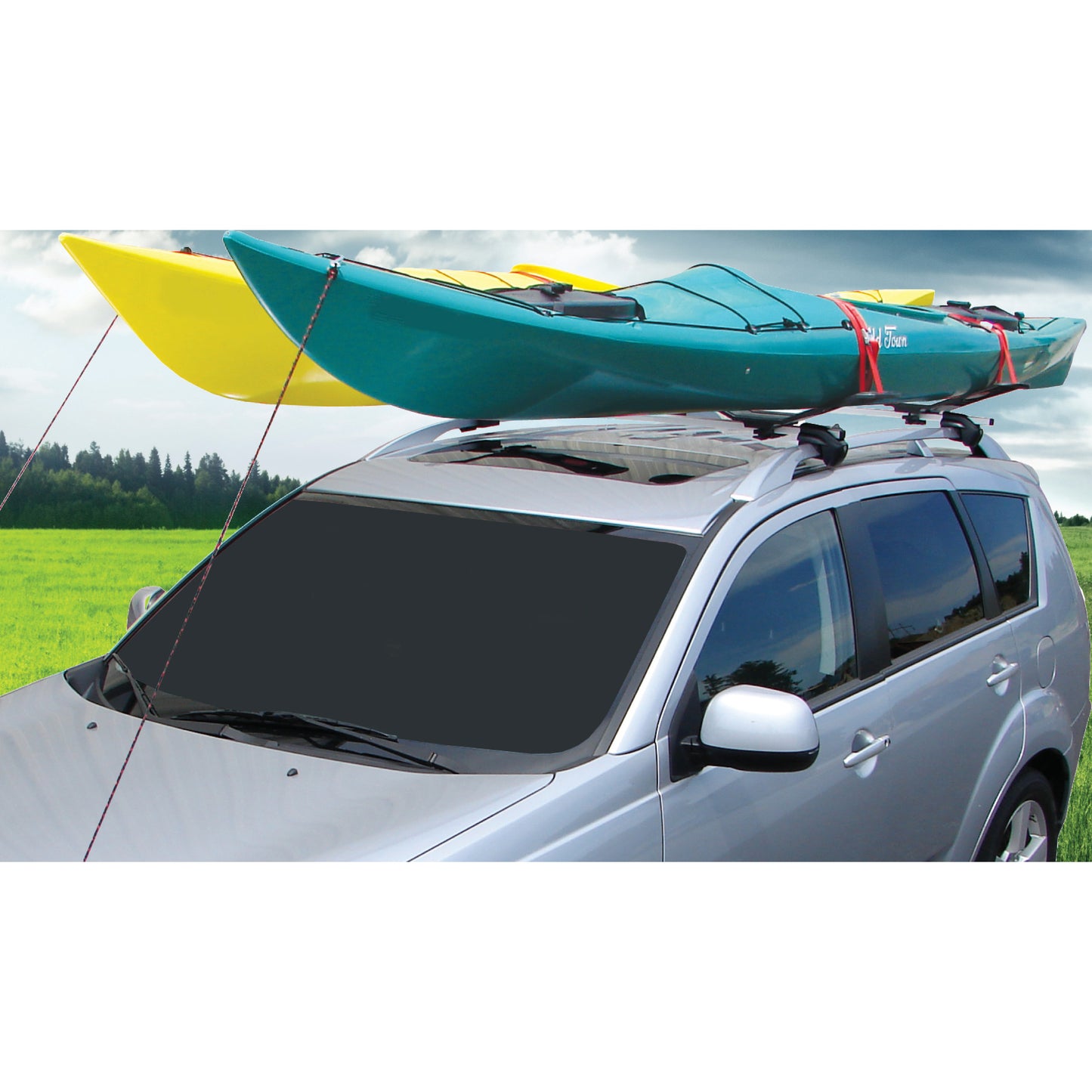Malone - SeaWing™ Rear Loading Kayak Carrier with Tie-Downs - V Style
