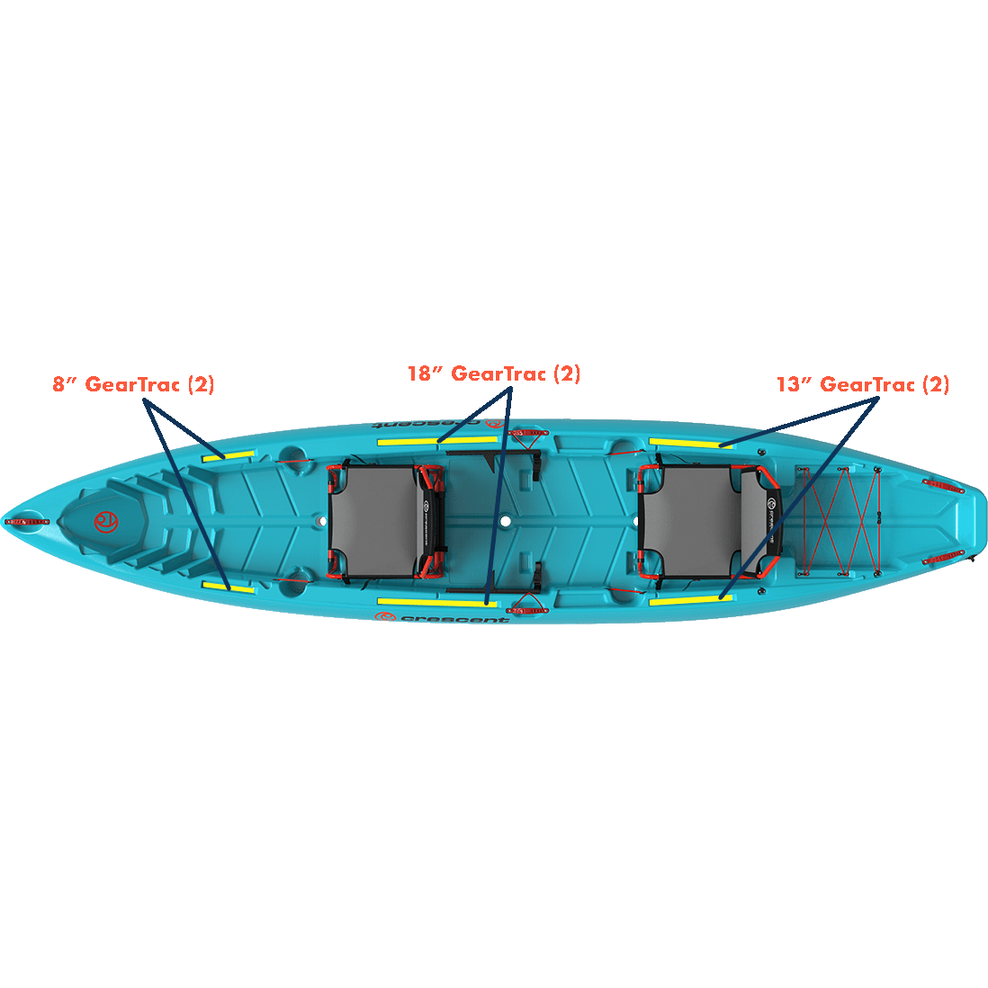 Crescent Kayak CREW GearTrac Mounting Rails