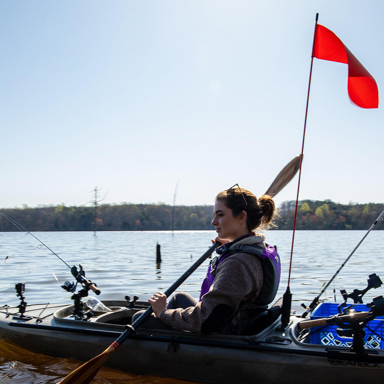 YakAttack VISIFlag - 52" Kayak Safety Flag - Includes Mighty Mount