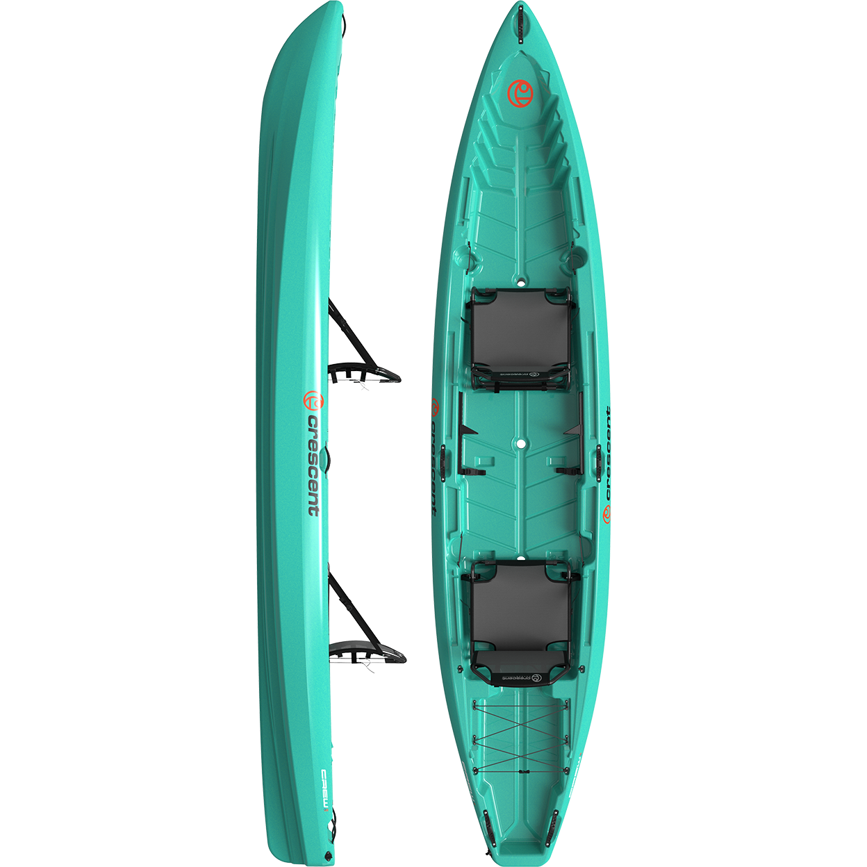 13' Crescent Kayak Crew 2+1 Tandem Fishing Kayak