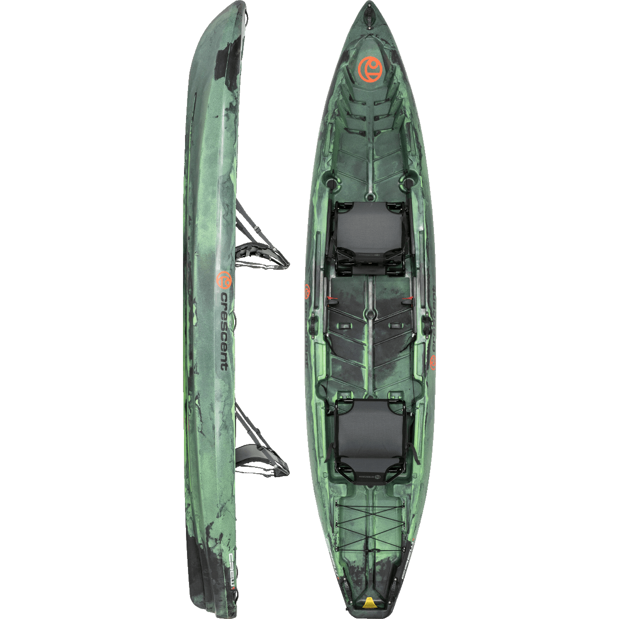 13' Crescent Kayak Crew 2+1 Tandem Fishing Kayak