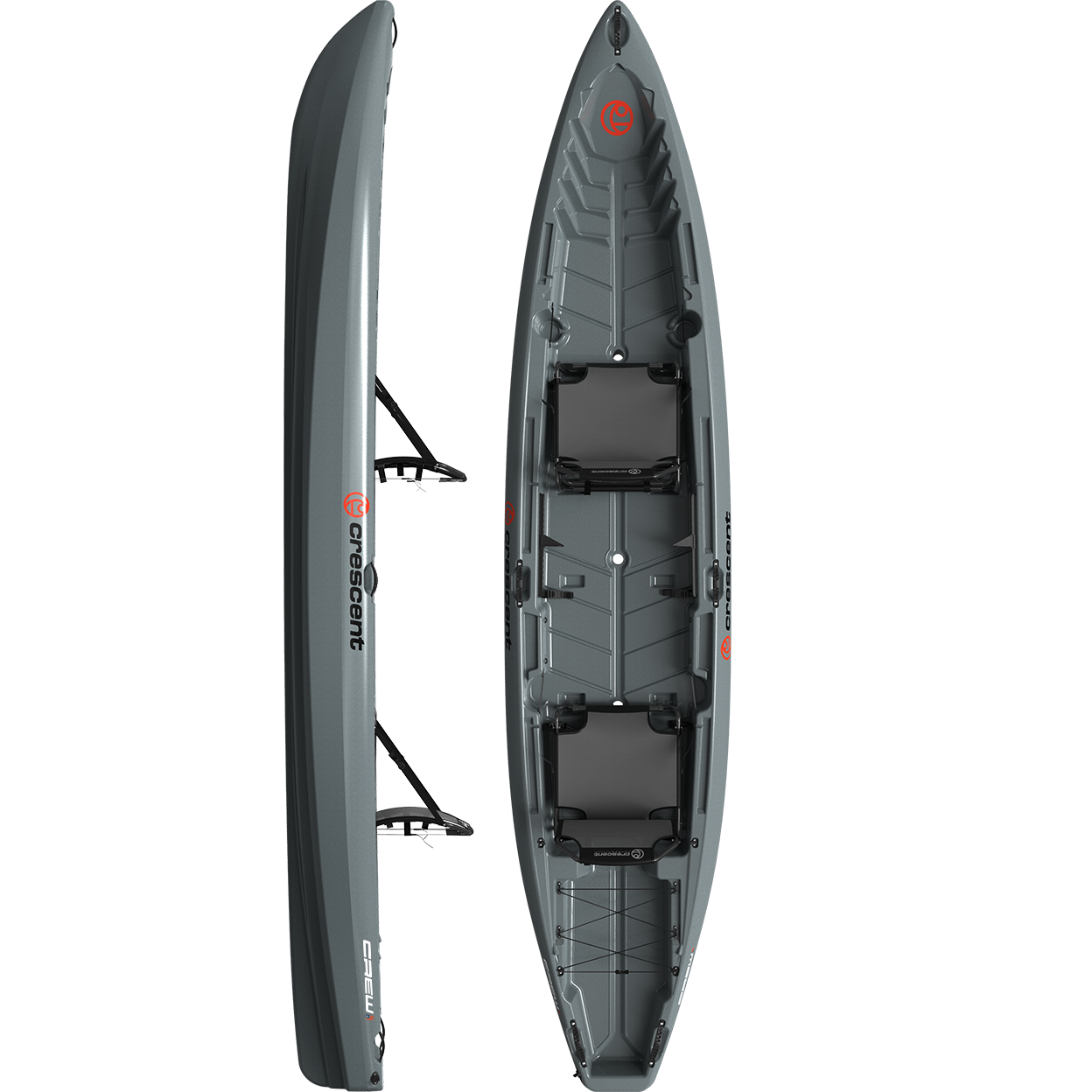 13' Crescent Kayak Crew 2+1 Tandem Fishing Kayak