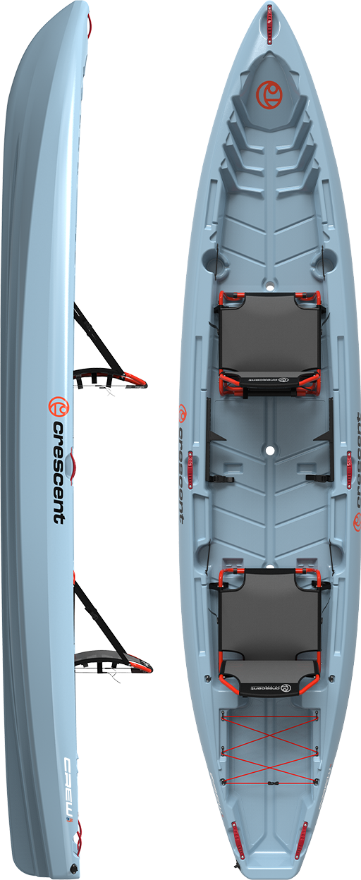 13' Crescent Kayak Crew 2+1 Tandem Fishing Kayak