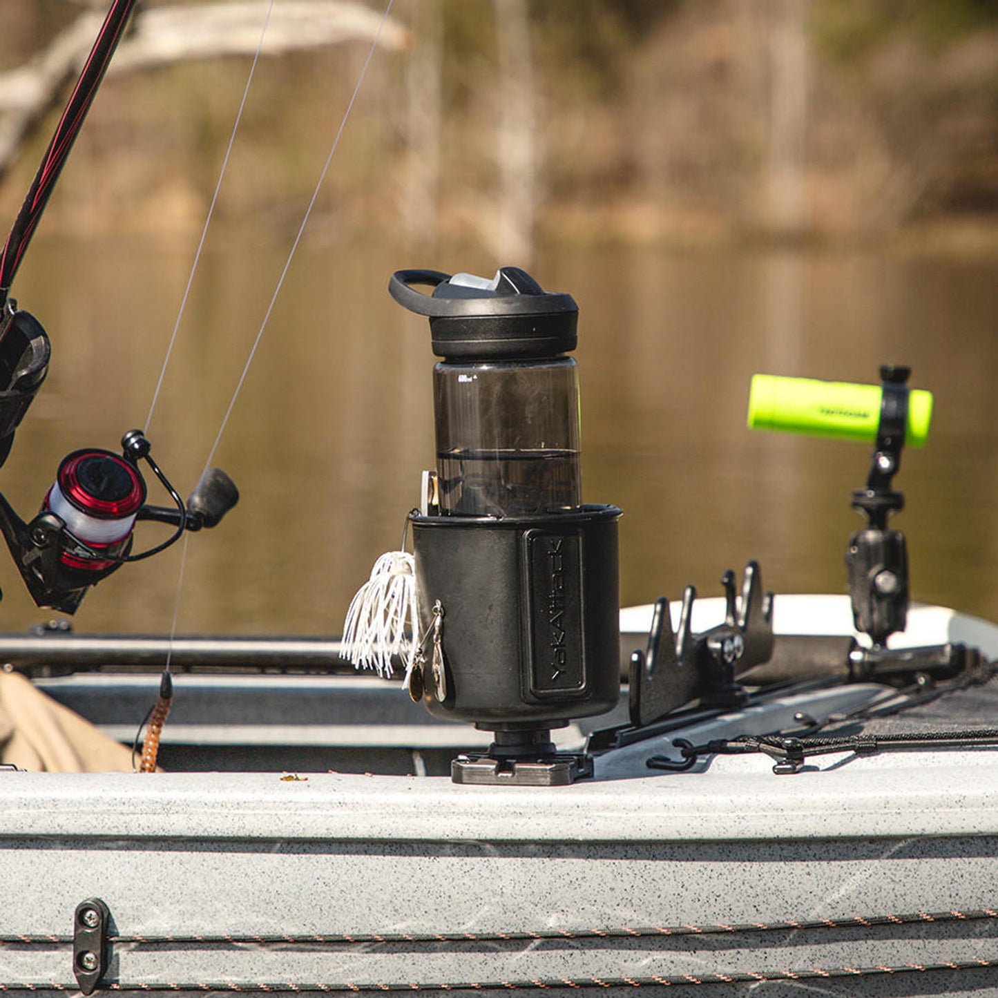 YakAttack MultiMount Kayak Cup Holder, Track Mount