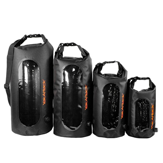 YakAttack Roll-Top Drybags with Air Valve, Black Carbon