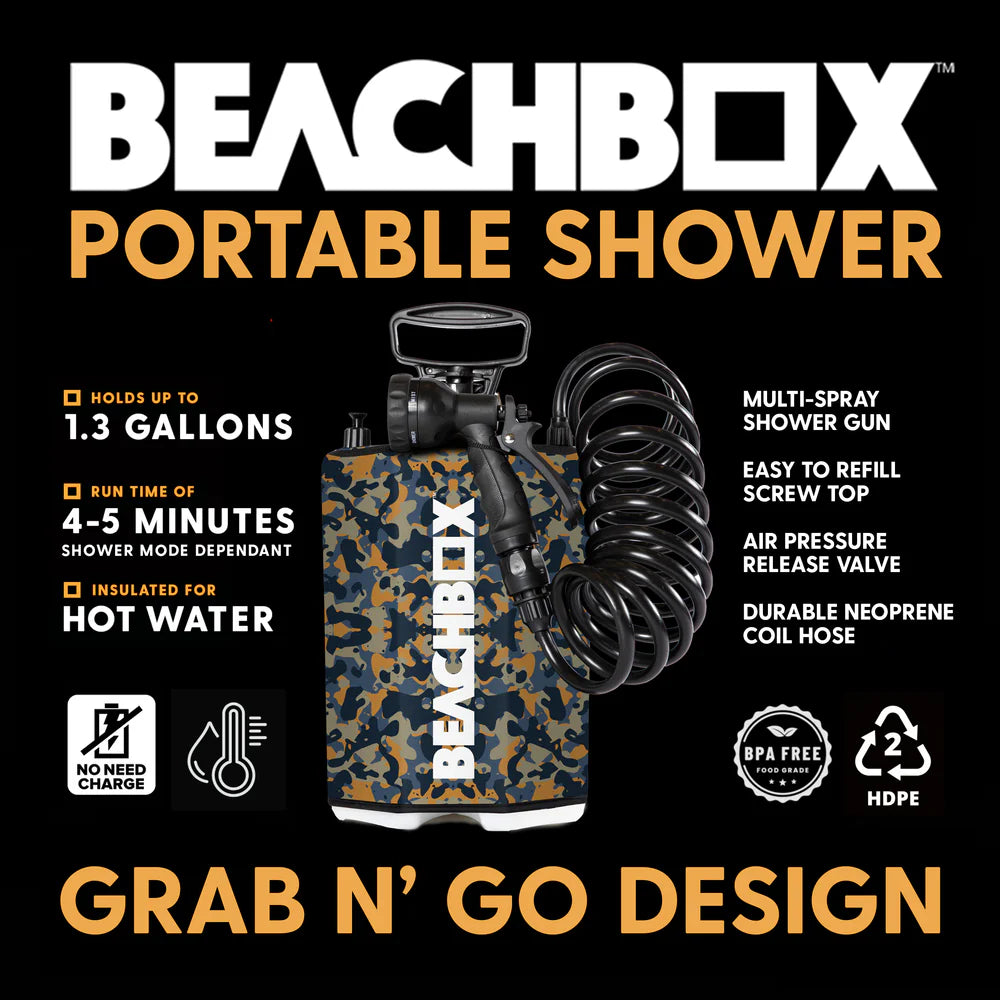 BeachBox - Portable Outdoor Shower Tank and Sprayer