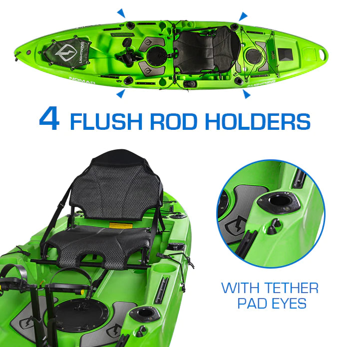 12" Lightning Nomad Pedal Drive Fishing Kayak