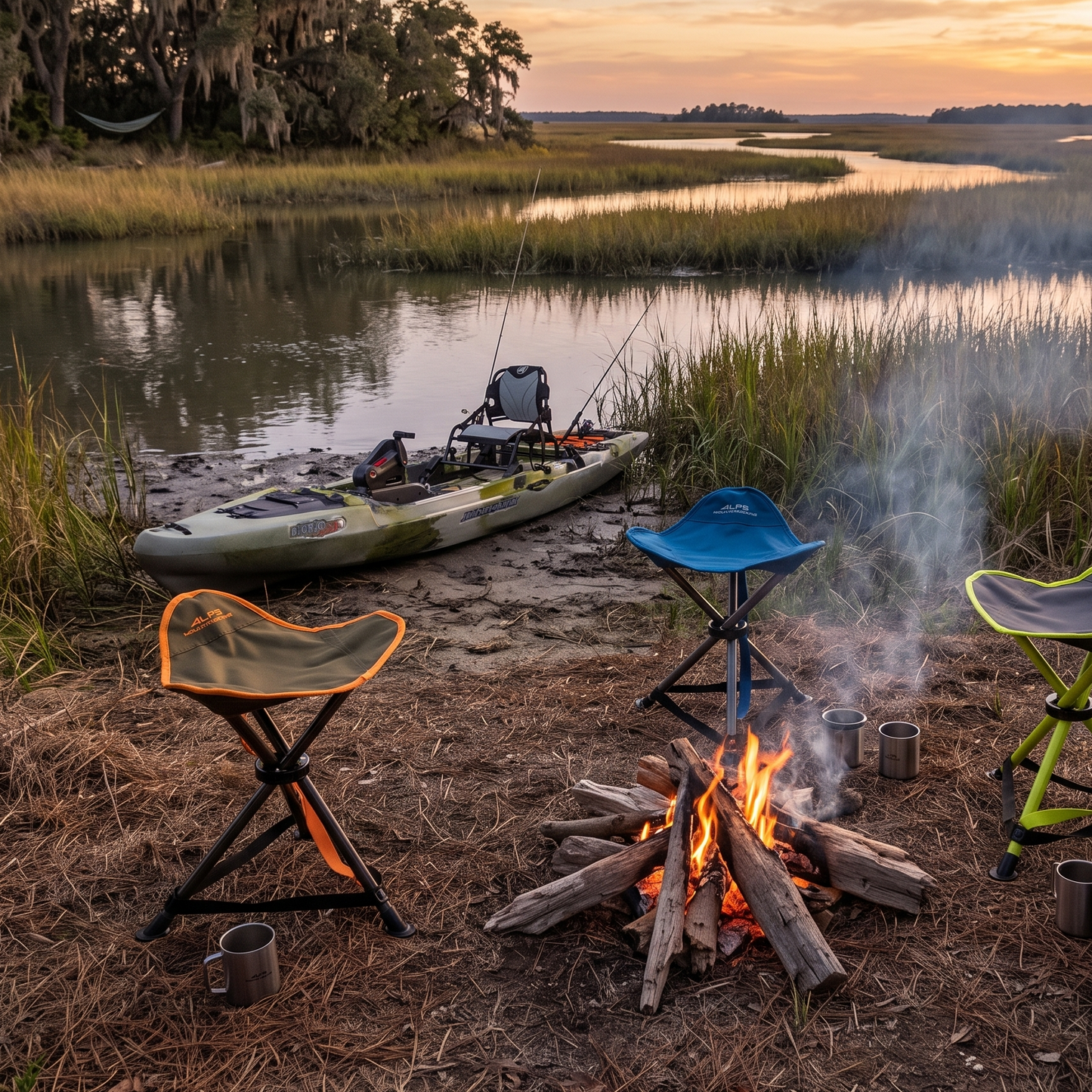 Alps Mountaineering - Tri-Leg Stowable Kayak Camping Stool