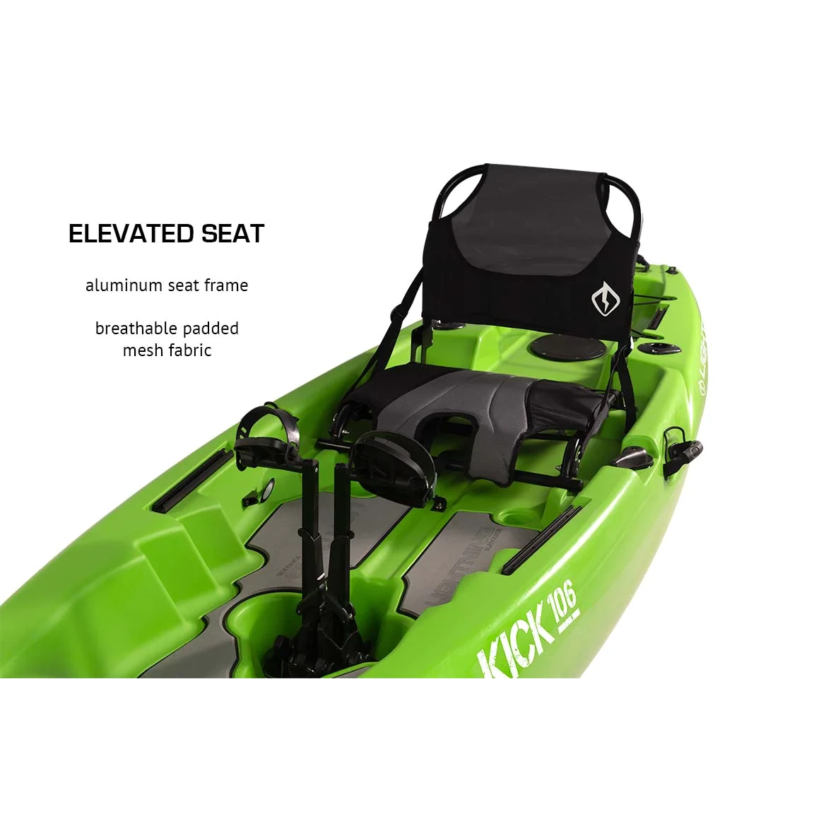 10"6" Lightning Kick 106 Pedal Drive Fishing Kayak