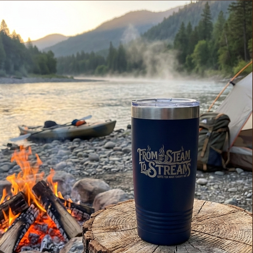 The Official Steam to Streams Kayak Coffee 20oz. Tumbler