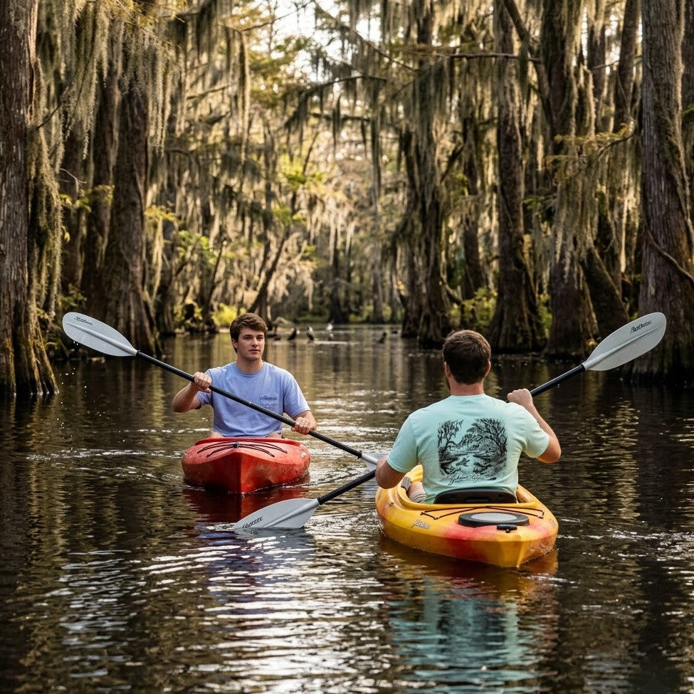"The Swamp Spirit" Performance Short Sleeve Kayaking Shirt - UPF 50+ Sunblocking