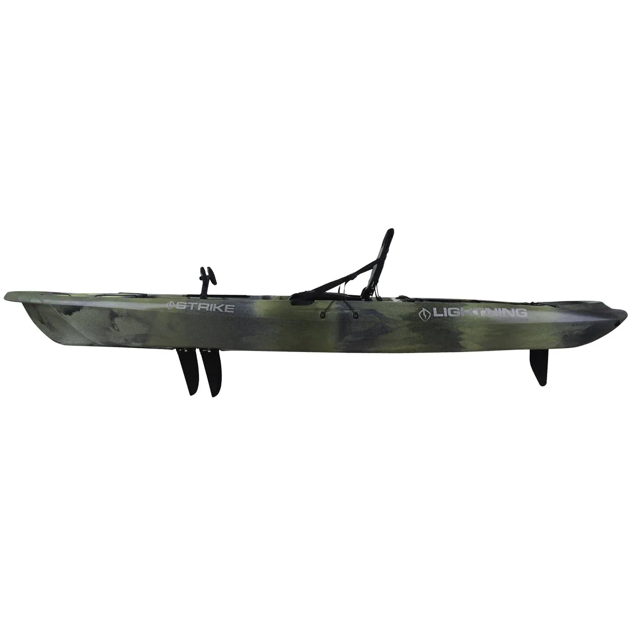 Bundle 12"6" Lightning Strike HD Pedal Drive Fishing Kayak, Vest and Cart