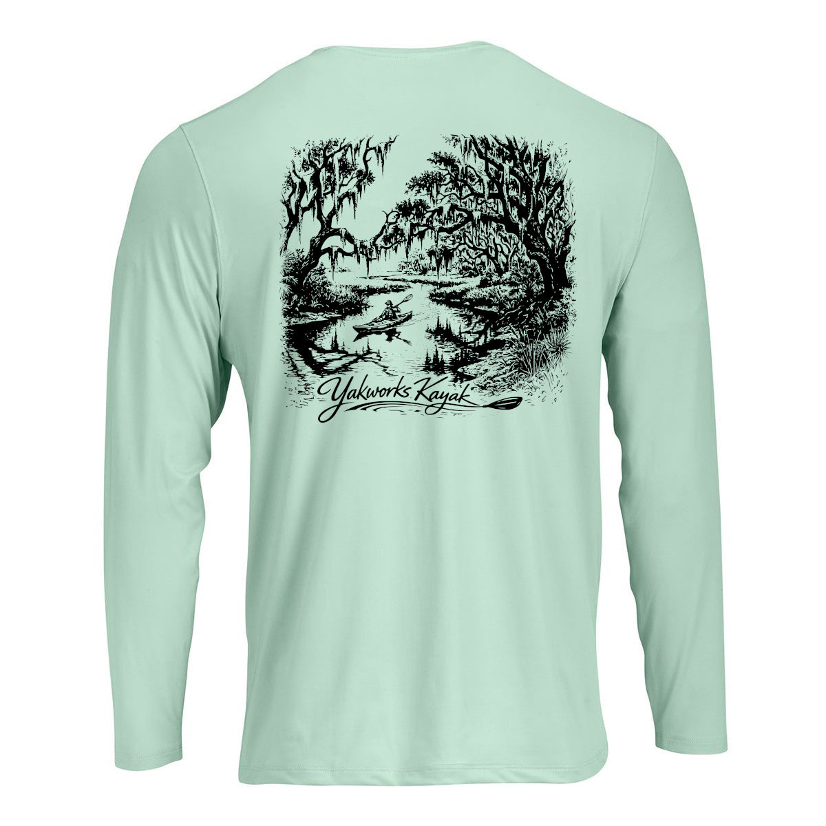 "The Swamp Spirit" Performance Long Sleeve Kayaking Shirt - UPF 50+ Sunblocking