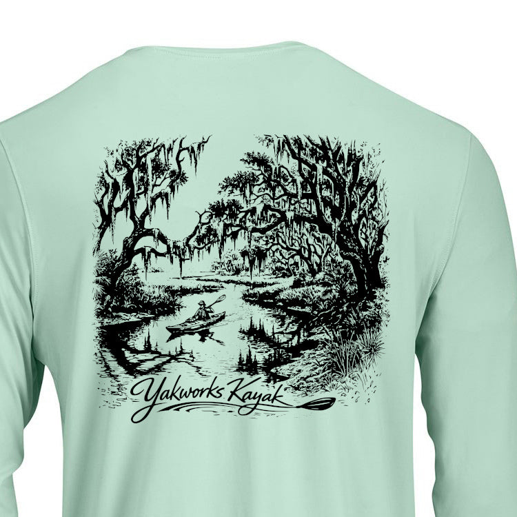 "The Swamp Spirit" Performance Long Sleeve Kayaking Shirt - UPF 50+ Sunblocking