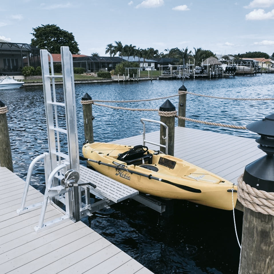 Winch Driven Kayak Dock Launch - Aluminum and Stainless Steel