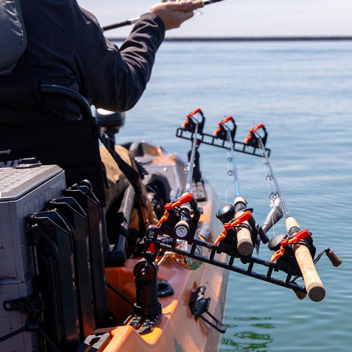 YakAttack SideStage Pro Kayak Fishing Rod Rack with LockNLoad Mounts
