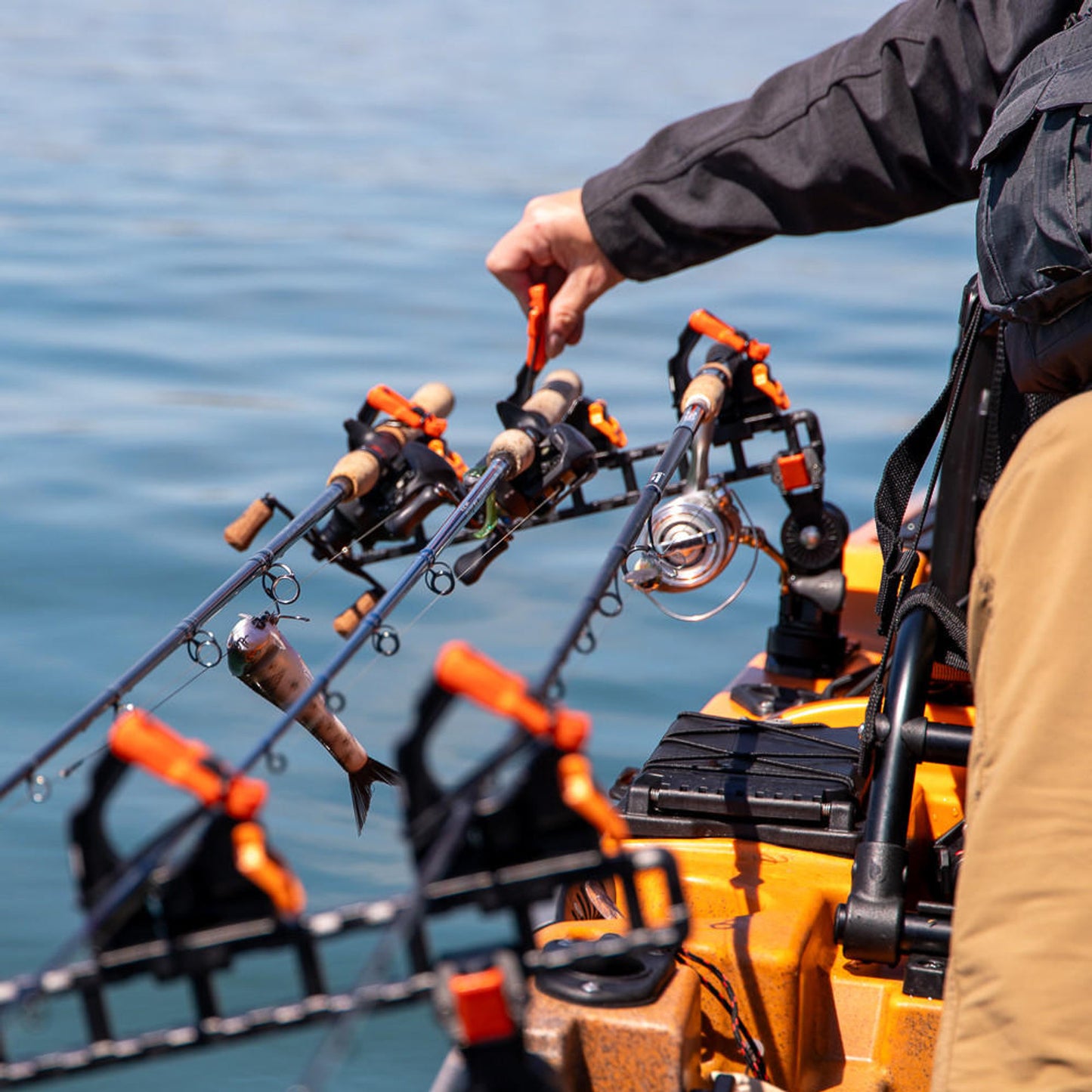 YakAttack SideStage Pro Kayak Fishing Rod Rack with LockNLoad Mounts