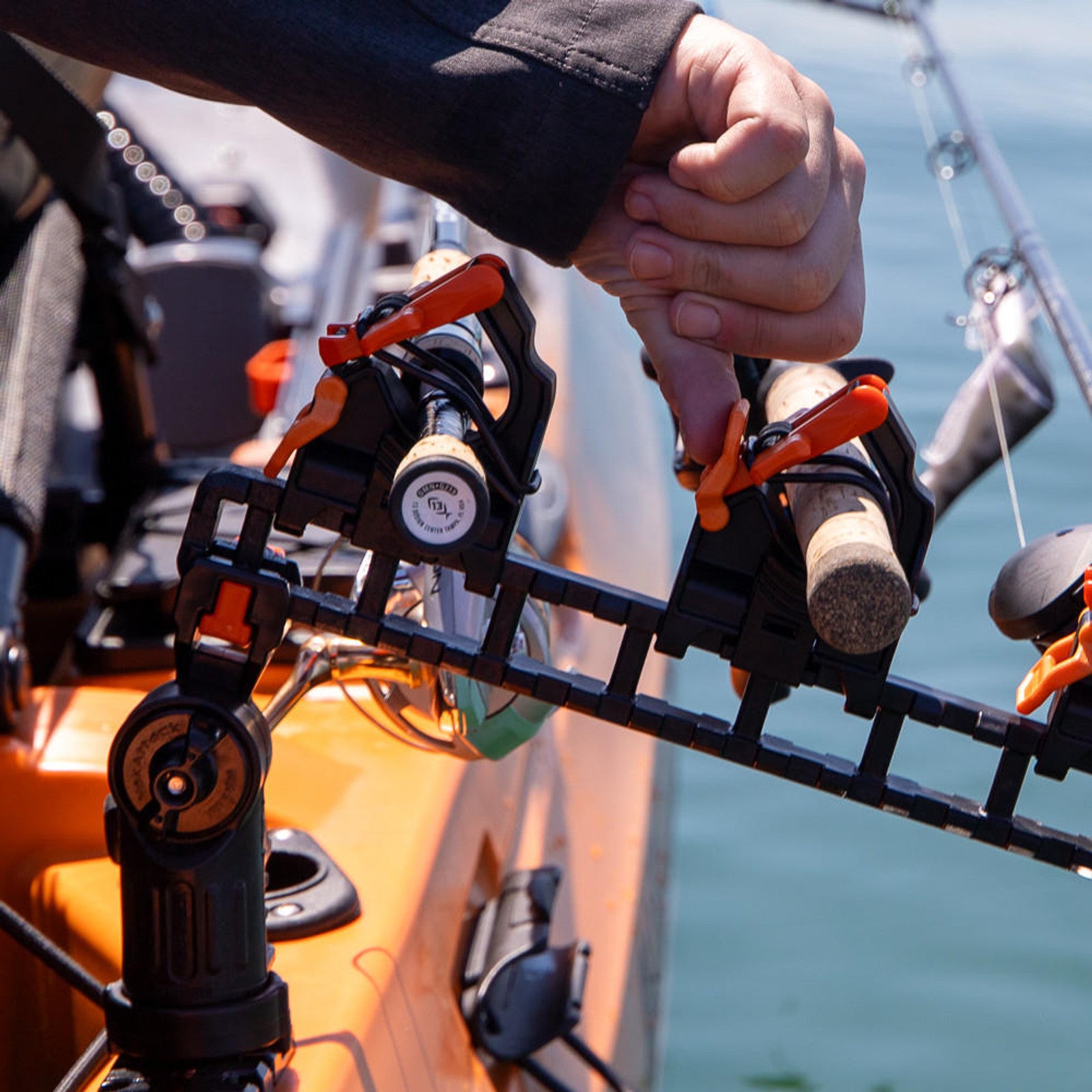 best fishing rod holders for native kayak YakAttack SideStage Pro Kayak Fishing Rod Rack with LockNLoad Mounts – Yakworks Kayaks and Accessories