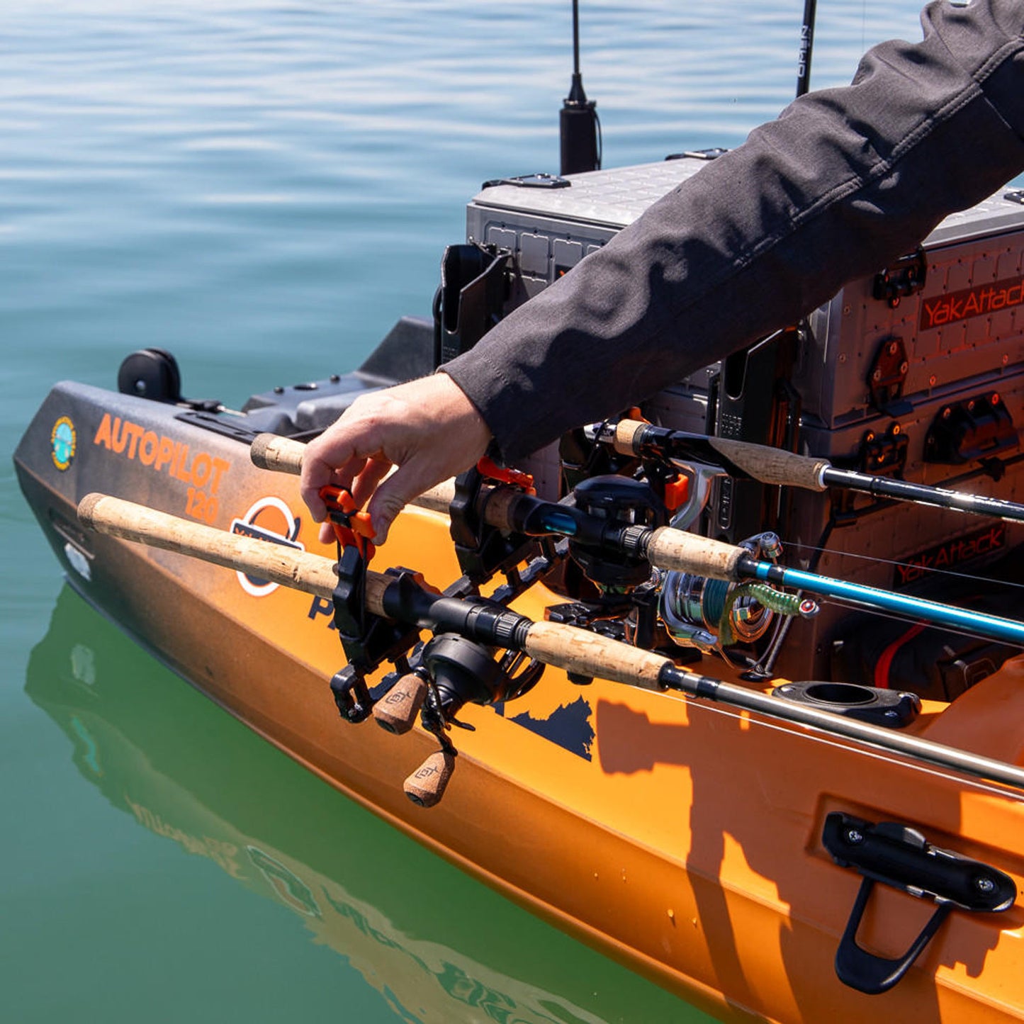 YakAttack SideStage Pro Kayak Fishing Rod Rack with LockNLoad Mounts