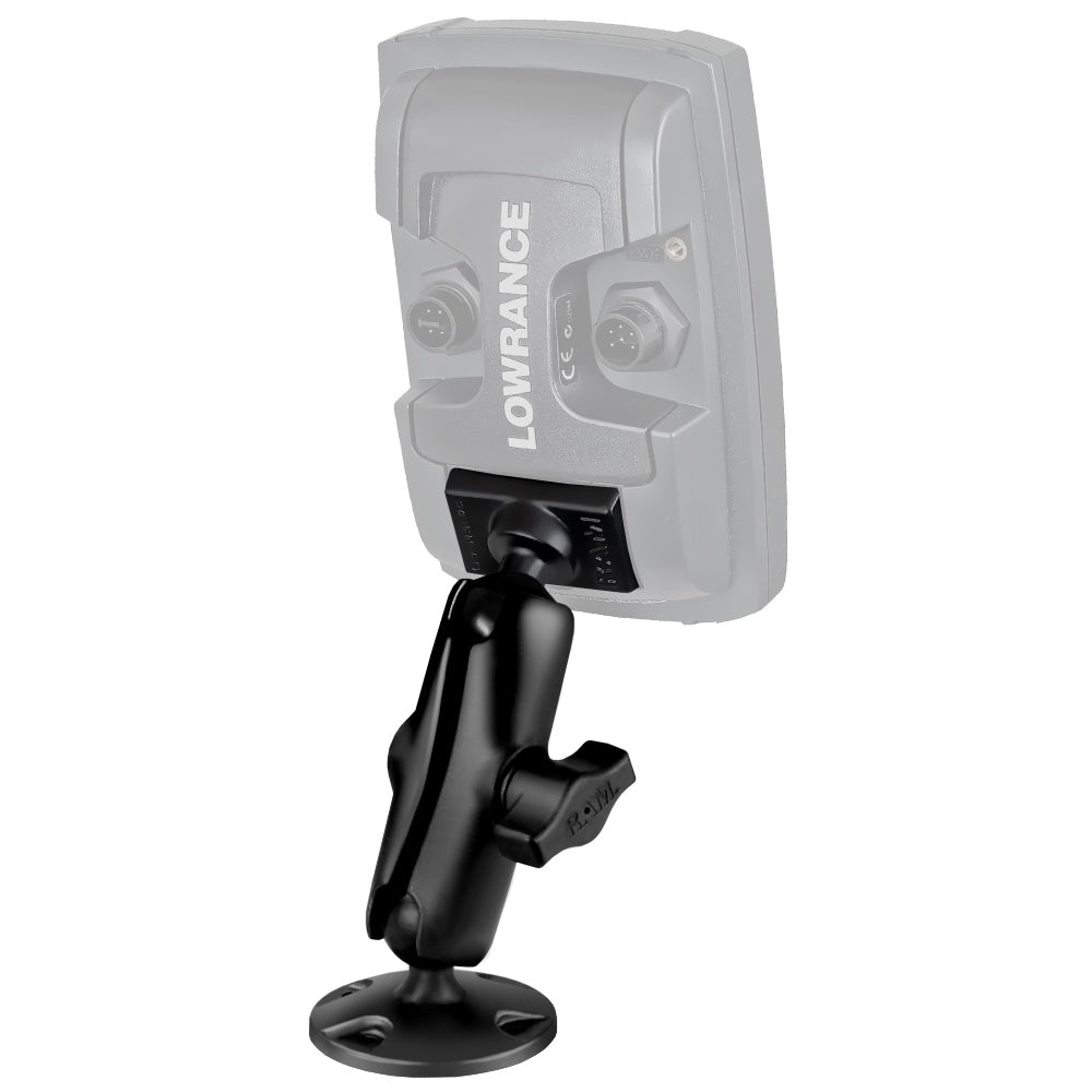 Composite Double Ball Mount for Kayaks - Fits Lowrance Elite-4 and