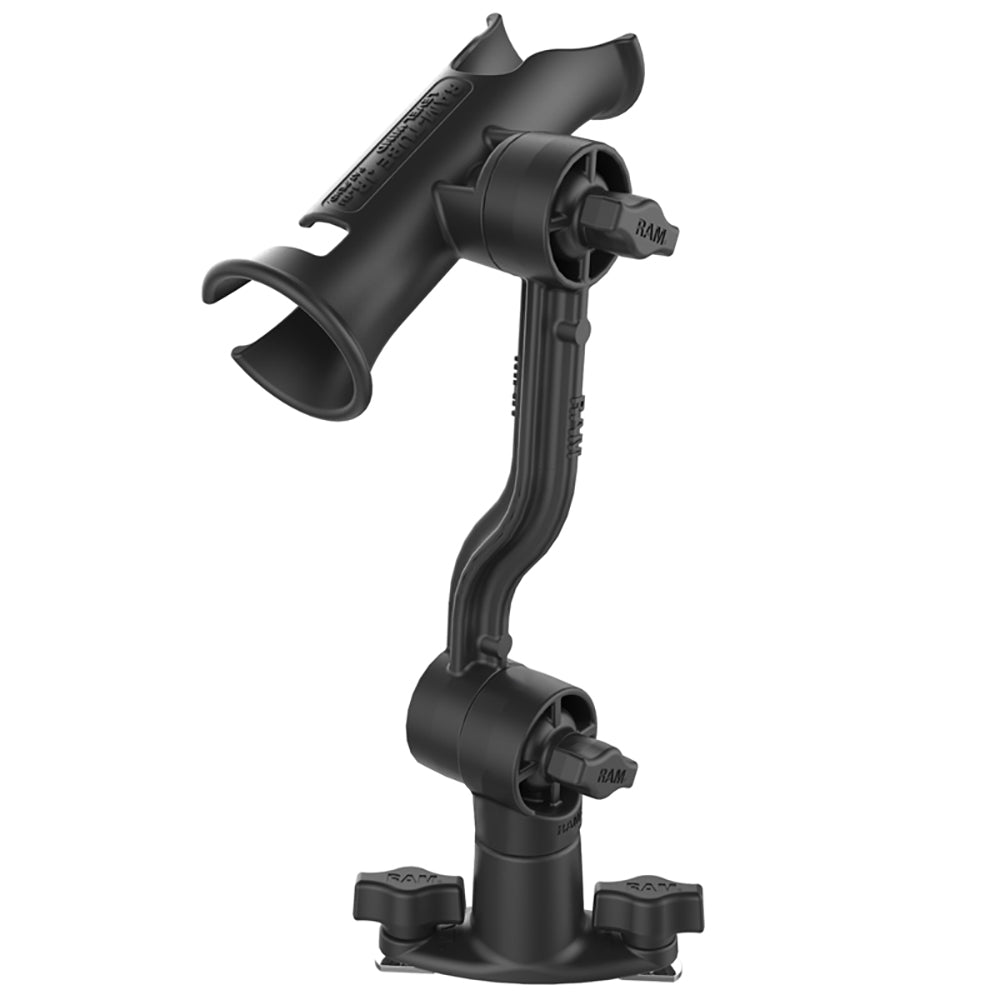 RAM Tube Jr.™ Rod Holder with Spline Post, Extension Arm and Track Base - Ram Mounts