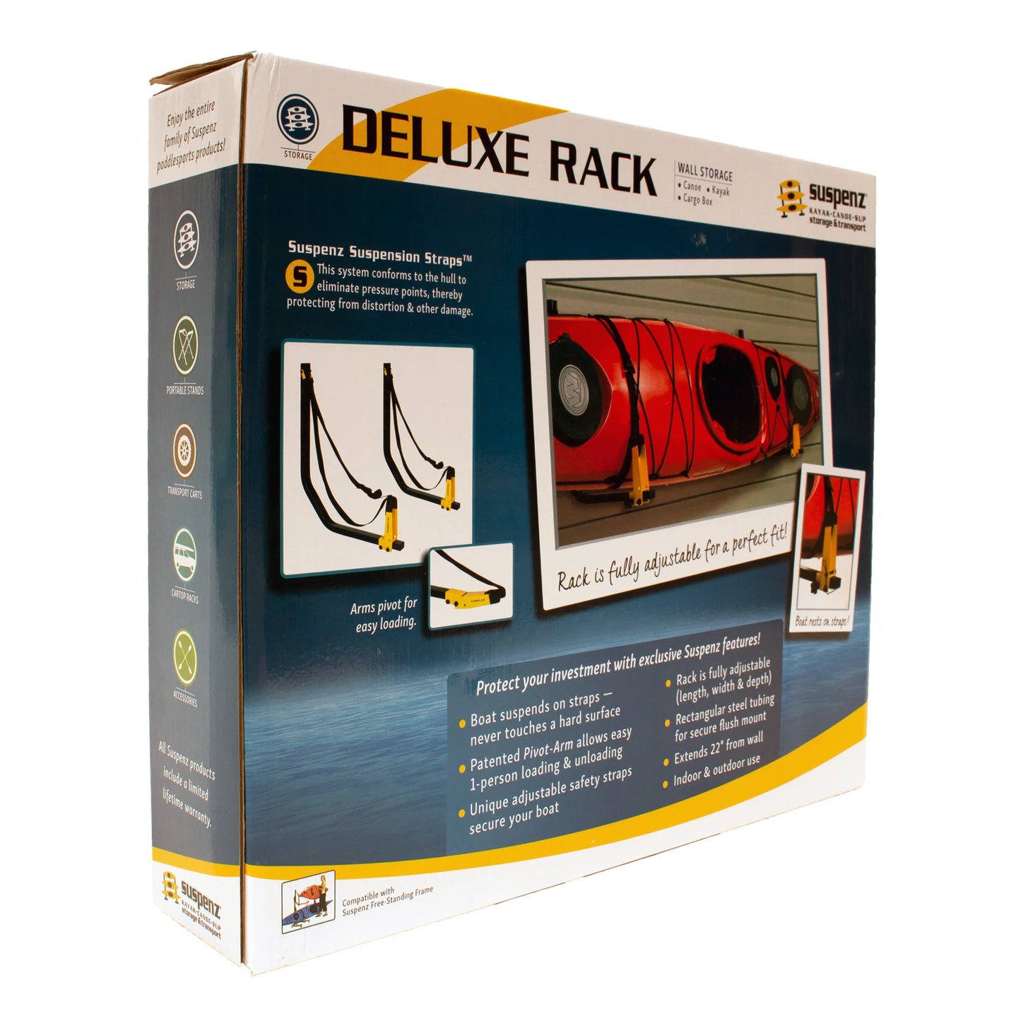 Deluxe Kayak Wall Storage Rack - Suspenz