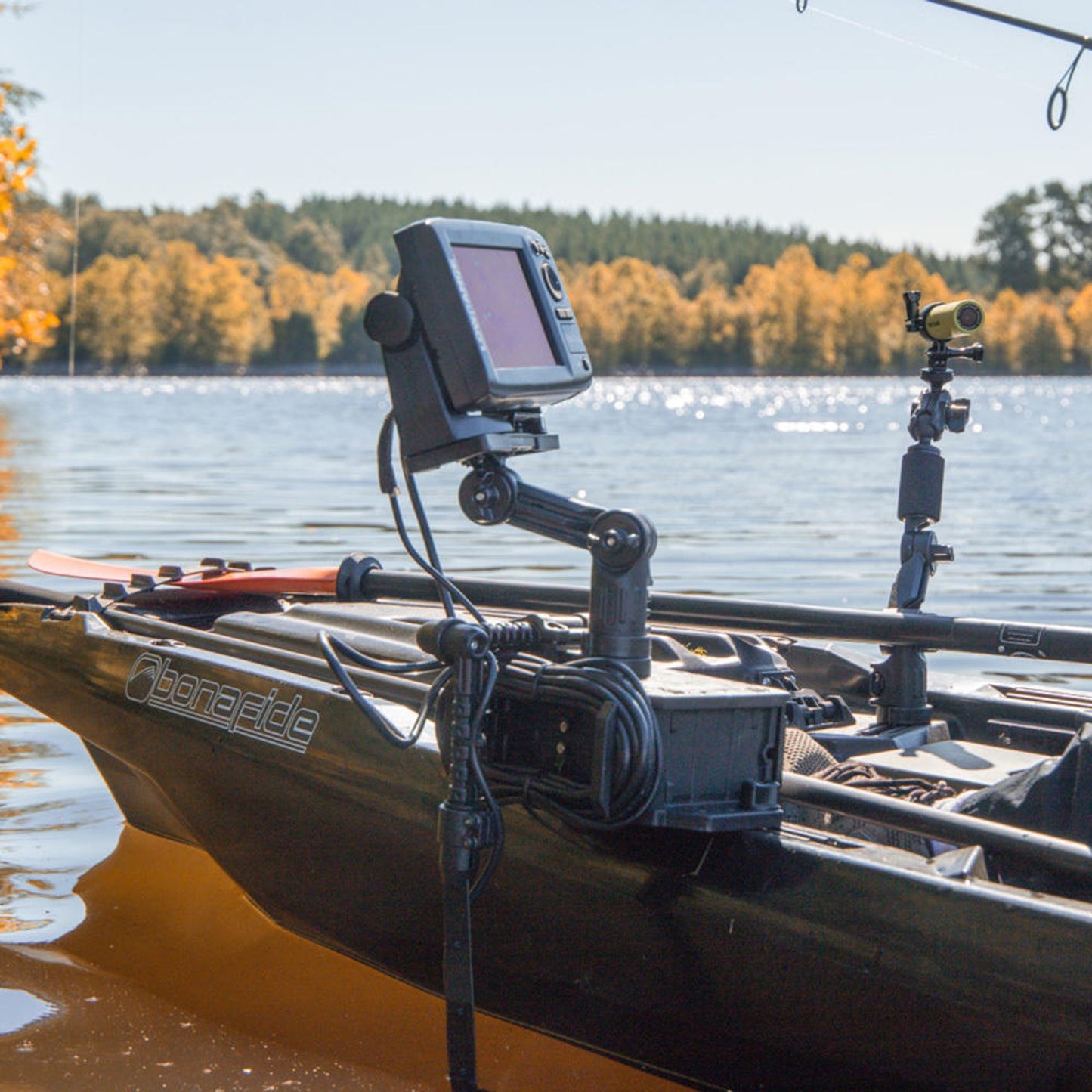 YakAttack Rectangular Kayak Fish Finder Mount with Track Mounting System